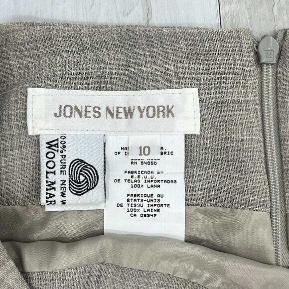 Jones New York Gray Lined 100% Wool Fitted Straight Knee Length Work Skirt 10 - Picture 5 of 10